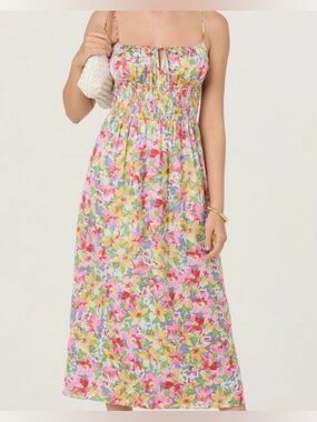 Astr Floral Tie-Front Sundress in Pastel Multicolor